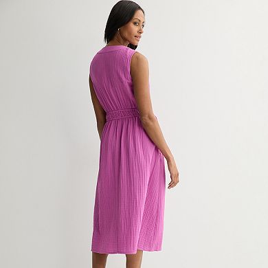 Women's Croft & Barrow® Smocked Waist Midi Dress