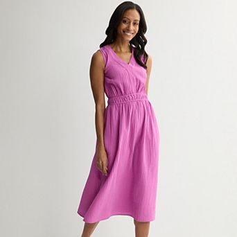 Women's Croft & Barrow® Smocked Waist Midi Dress