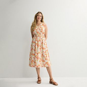 Women's Croft & Barrow® Smocked Waist Midi Dress