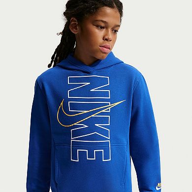 Kid's 6-20 Nike Fleece Hoodie with Block Design