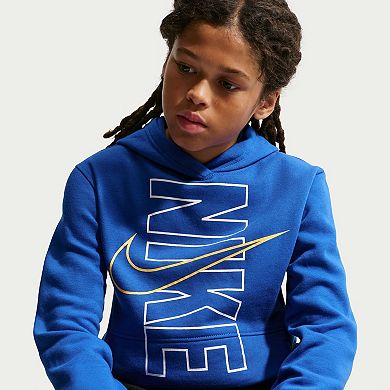 Kid's 6-20 Nike Fleece Hoodie with Block Design