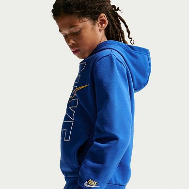Kid's 6-20 Nike Fleece Hoodie with Block Design