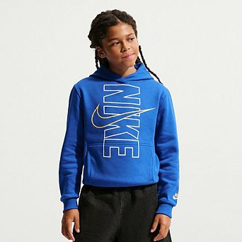 Kid's 6-20 Nike Fleece Hoodie with Block Design