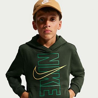Kid's 6-20 Nike Fleece Hoodie with Block Design