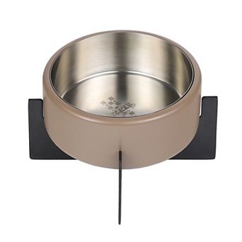 Intersecta Small/Medium Concrete and Stainless Steel Bowl 16oz (2 cup ) with Metal Stand Pet Feeder