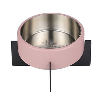 Intersecta Small/Medium Concrete and Stainless Steel Bowl 16oz (2 cup ) with Metal Stand Pet Feeder