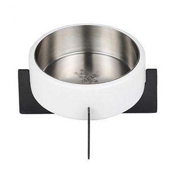 Intersecta Small/Medium Concrete and Stainless Steel Bowl 16oz (2 cup ) with Metal Stand Pet Feeder