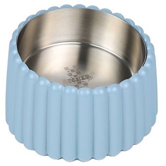 Ripple Ridge Small/Medium Slanted Concrete and Stainless Steel Bowl 16oz (2 cup ) Pet Feeder
