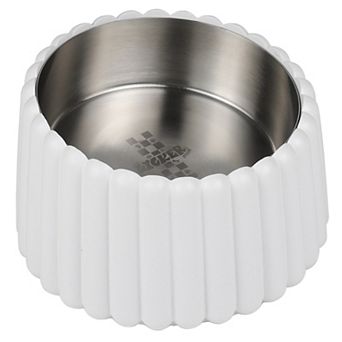 Ripple Ridge Small/Medium Slanted Concrete and Stainless Steel Bowl 16oz (2 cup ) Pet Feeder