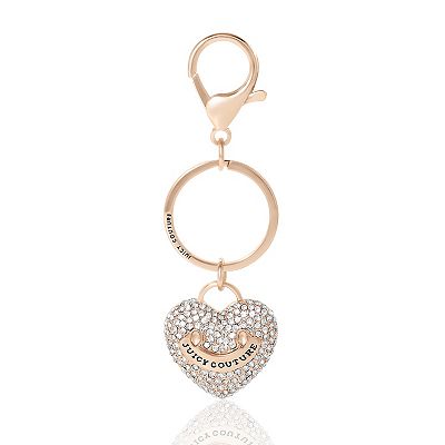 Juicy Couture Heart Keychains with Clear Pave Crystals, Bling