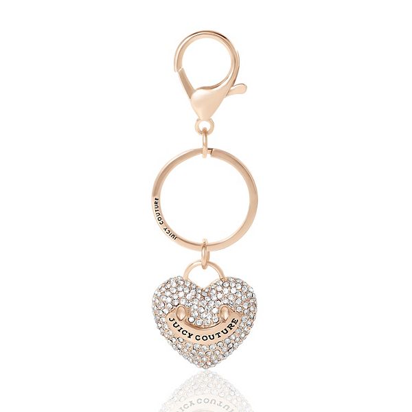 Juicy Couture Heart Keychains with Clear Pave Crystals, Bling