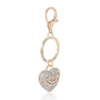 Juicy Couture Heart Keychains with Clear Pave Crystals, Bling