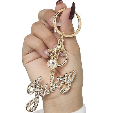 Juicy Couture Bling Keychain with Juicy Logo, Rhinestone Keychain for Women