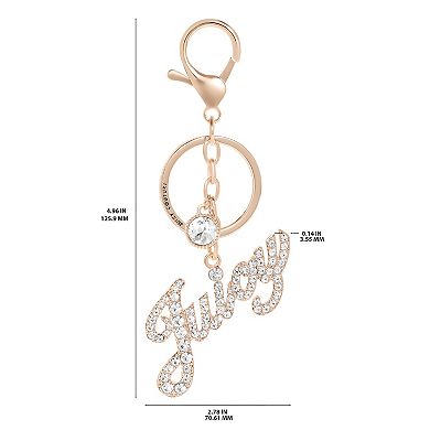 Juicy Couture Bling Keychain with Juicy Logo, Rhinestone Keychain for Women