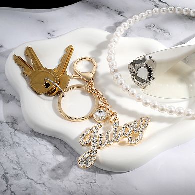 Juicy Couture Bling Keychain with Juicy Logo, Rhinestone Keychain for Women