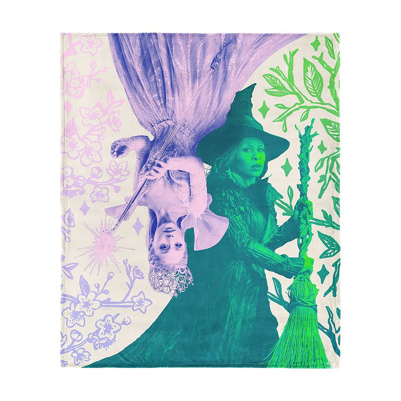Wicked 2 Pink And Green Silk Touch Throw Blanket 60 x 80 inches