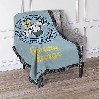 Universal Curious George Good Little Monkey Tapestry Throw Blanket 48x60 inches