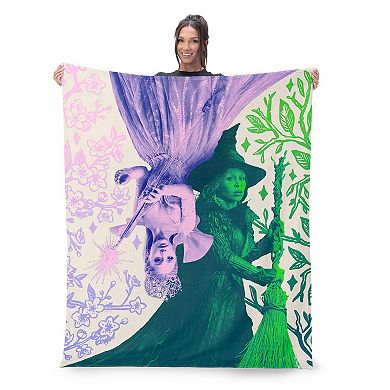 Wicked 2 Pink And Green Silk Touch Throw Blanket 50 x 60 inches