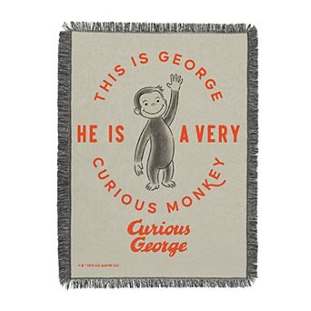 Universal Curious George Very Curious Monkey Tapestry Throw Blanket 48x60 inches