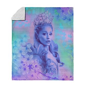 Wicked 2 Glinda Blossoms Silk Touch Faux Shearling Throw Blanket 50 x 60 in
