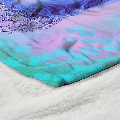 Wicked 2 Glinda Blossoms Silk Touch Faux Shearling Throw Blanket 50 x 60 inches