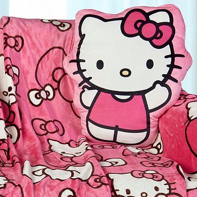 Hello Kitty Pink Bow Pretty Silk Touch Throw Blanket and Cloud Pal Set