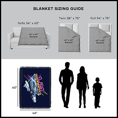 Universal Back To The Future 1.21 Gigawatts Tapestry Throw Blanket 48x60 inches
