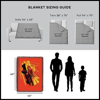 Universal Fast And Furious Retro Last Ride Tapestry Throw Blanket 48x60 inches