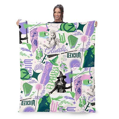 Wicked 2 For Good Silk Touch Faux Shearling Throw Blanket 50 x 60 inches