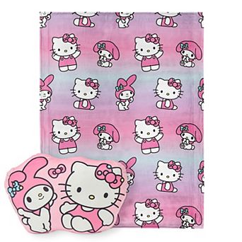 Hello Kitty Hello Bun Silk Touch Throw Blanket and Cloud Pal Set