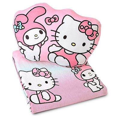 Hello Kitty Hello Bun Silk Touch Throw Blanket and Cloud Pal Set
