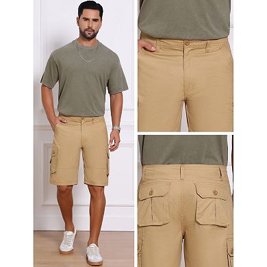 Men's Multi-Pockets Short Pants Cotton Casual Camping Fishing Cargo Shorts