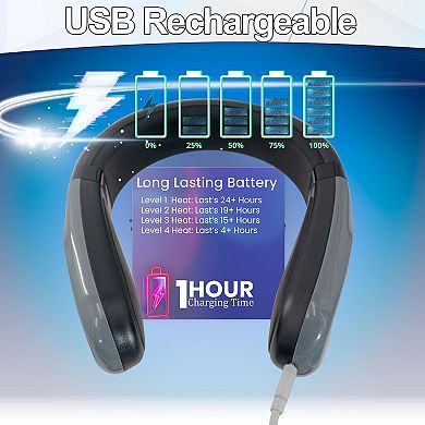 Portable Neck Heat Pad - Rechargeable 10000mAh for Long-Lasting Infrared Warmth Relief