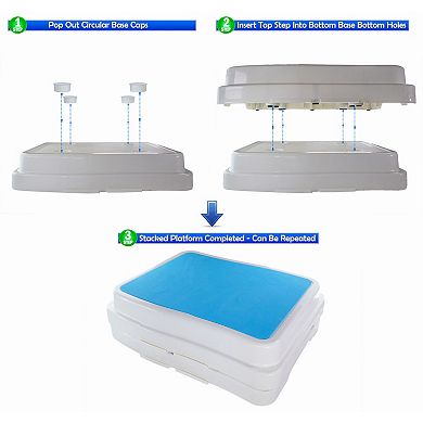 Stackable Anti-Slip Plastic Step Platform Modular Expandable, 400lbs Capacity