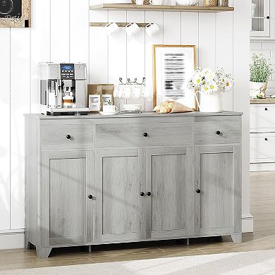 Sideboard Buffet Cabinet, 55in Large Modern Kitchen Coffee Bar Cupboard Cabinet