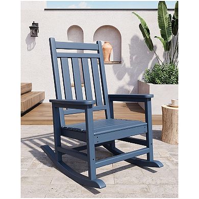 Rocking Chair Outdoor, HDPE All Weather Oversized Rocking Chairs for Outside