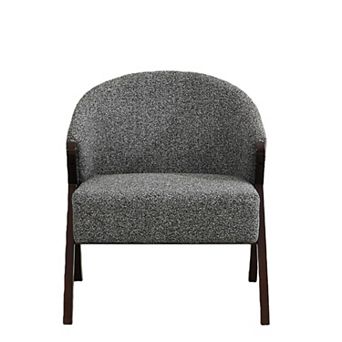 Mid-Century Modern Accent Chair with Sturdy Wood Frame & Plush Cushions