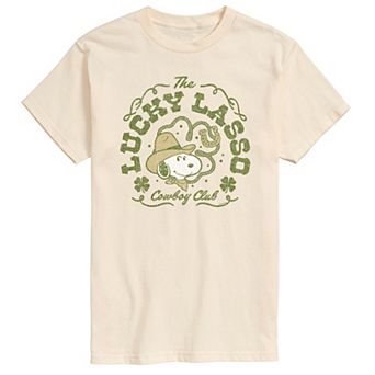 Big & Tall Peanuts Snoopy The Lucky Lasso Cowboy Club Distressed Graphic Tee