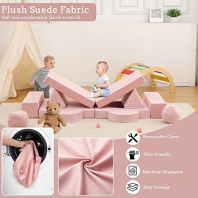 Kids Play Couch, 12 Pcs Modular Toddler Couch, Toddler Couch Kids Sofa for Playing, Creativity