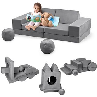 Kids Play Couch, 12 pc Modular Toddler Couch, Toddler Couch Kids Sofa for Playing, Creativity