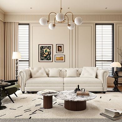 Whisen 3-in-1 Pull-Out Sofa Bed, 3-Seater Sofa, Convertible Sleeper Sofa Bed with Movable Ottoman