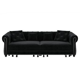 Whisen 3-in-1 Pull-Out Sofa Bed, 3-Seater Sofa, Convertible Sleeper Sofa Bed with Movable Ottoman