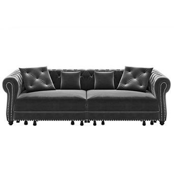 Whisen 3-in-1 Pull-Out Sofa Bed, 3-Seater Sofa, Convertible Sleeper Sofa Bed with Movable Ottoman