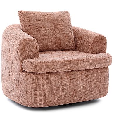 Whisen 36.6" Swivel Sofa Chair, Swivel Round Chair & Couch with Dual-layer Cushion Design