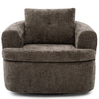 Whisen 36.6" Swivel Sofa Chair, Swivel Round Chair & Couch with Dual-layer Cushion Design