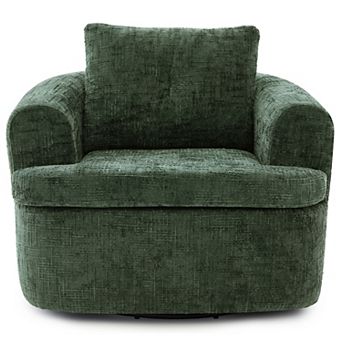 Whisen 36.6" Swivel Sofa Chair, Swivel Round Chair & Couch with Dual-layer Cushion Design
