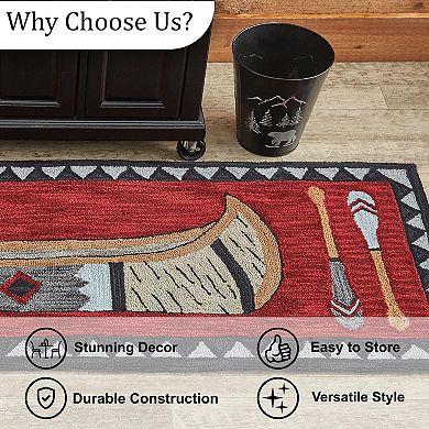 Park Designs Wilderness Canoe Indoor Hooked Rug