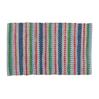 Park Designs Boundary Waters Grey Stripe Chindi Indoor Rug