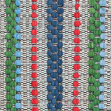 Park Designs Boundary Waters Grey Stripe Chindi Indoor Rug