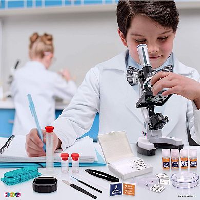 Kids Microscope Kit 50 PCS - 120X-1200X, Microscope Slides and Specimens, Metal Body, Carrying Box